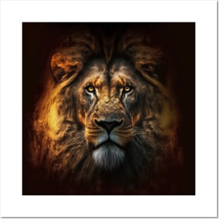 Fantastic lion head in epic atmosphere Posters and Art